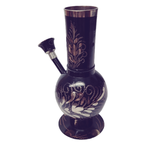 RATTAN EXPO BRASS HOOKAH, DESIGNER BONG HAND ENGRAVED/BLACK PAINTED FINE FINISH FOR HOME DECOR & GIFTING