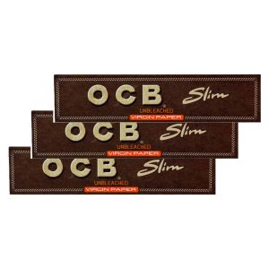 OCB VIRGIN UNBLEACHED SLIM King Size Rolling Papers Cigarette Papers Smoking Papers